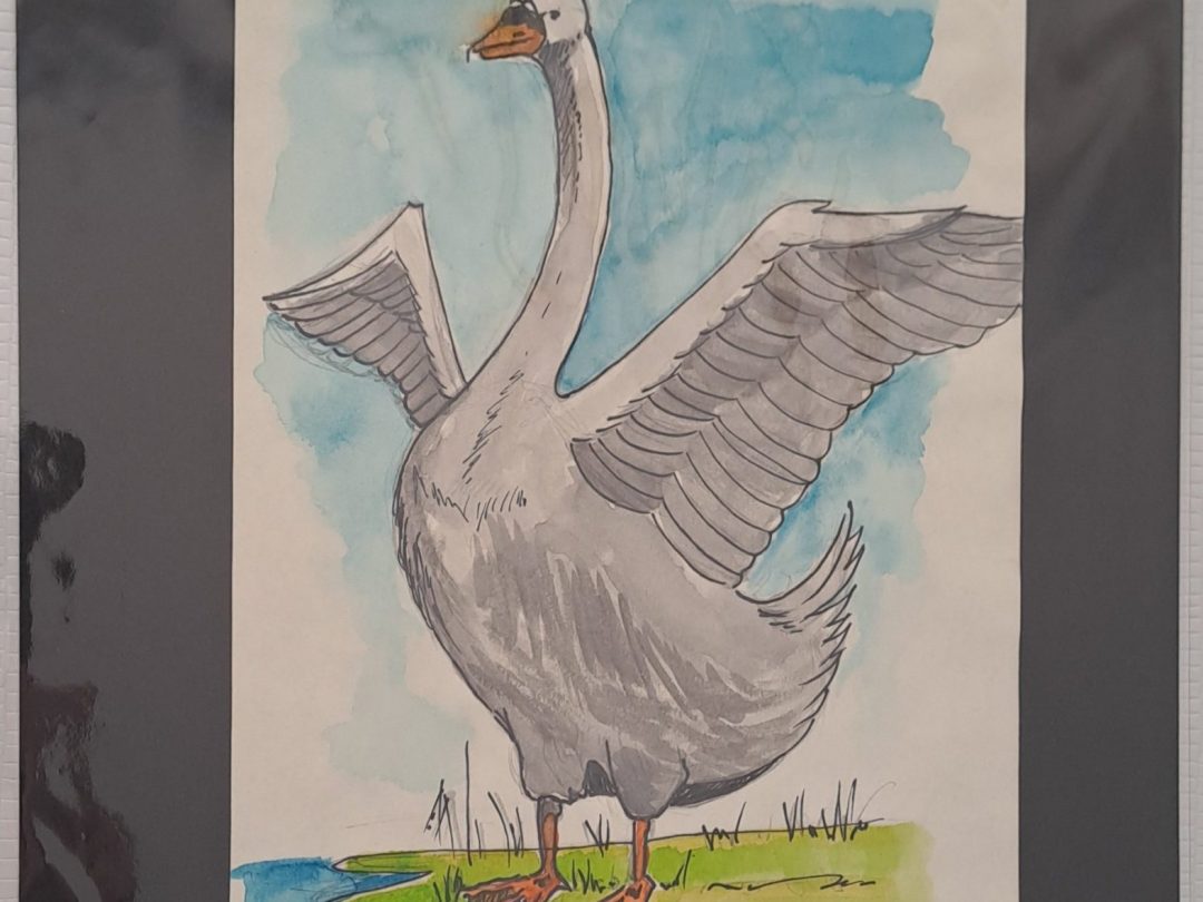 Oeuvre originale - Aquarelle - l'oie